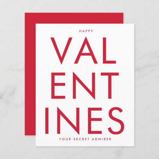 Secret Admirer RED WHITE FUN HEART Custom HAPPY (Voorkant / Achterkant)