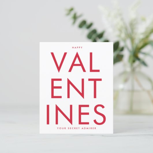 Secret Admirer RED WHITE FUN HEART Custom HAPPY (Staand voorkant)
