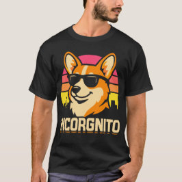 Secret Agent Corgi in de stijl van Shades Retro T-shirt