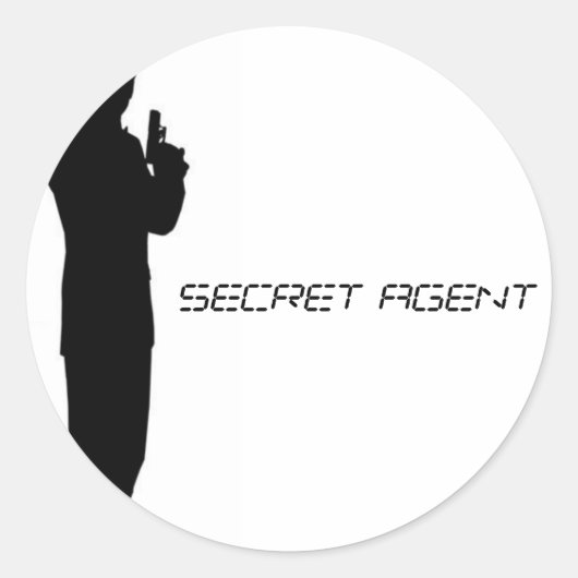 secret_agent_double-large, geheim agent ronde sticker (Voorkant)