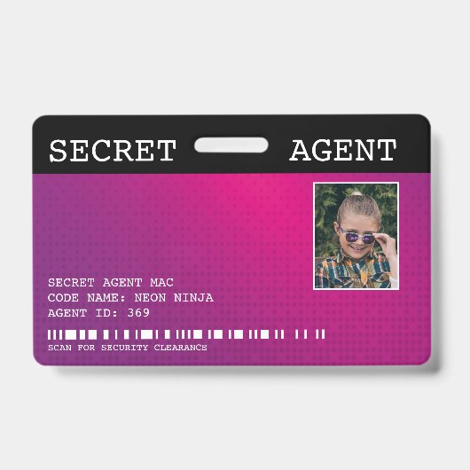 Secret Agent Spy Badge - ROZE (Front)