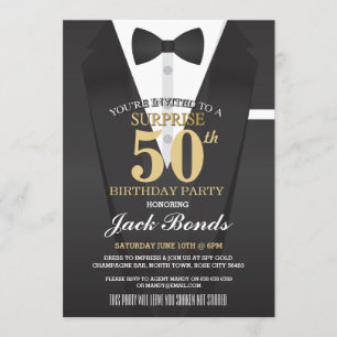 SECRET AGENT SPY BOW STROPDAS SURPRISE BIRTHDAY PA KAART