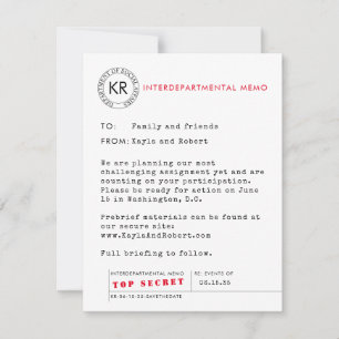 Secret Agent Spy Sla de datum op Save The Date