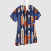 Secret Beach Hawaiian Surfboards Aloha Shirt - Bla Ornament (voorkant)