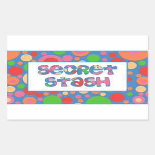 Secret Étiquettes de stash, Bright et Bubbly Motif