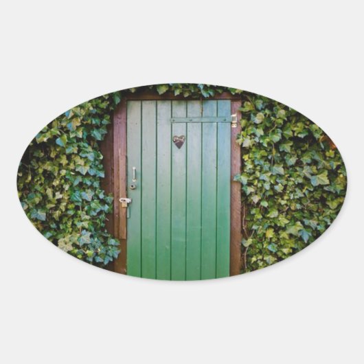 Secret Garden Envelope Seal Ovale Sticker (Voorkant)