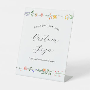 Secret Garden Floral Aangepaste tekst teken Reclamebord Met Voetstuk