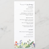 Secret Garden Floral Bruiloft Menu (Voorkant)