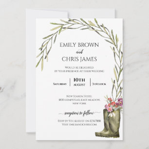Secret Garden Foliage   Coupleboots Rustic Wedding Kaart