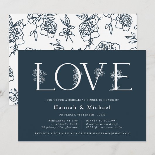 Secret Garden Rehearsal Dinner Invitation Kaart (Voorkant / Achterkant)