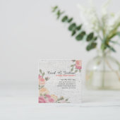 Secret Garden Romantic Rozen  Floral Vierkante Visitekaartje (Staand voorkant)