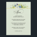 Secret Garden Rustique Menu Fleur sauvage<br><div class="desc">Une carte à la carte florale de charme qui s'harmonise avec la "Secret Garden Rustic Mariage Collection Fleur sauvage. Fleurs sauvages délicats dans des teintes mélangées d'aquarelle violet, bleu, jaune et blanc avec des accents de verdure à la vigne et des brindilles de forêt. Modifiez simplement l'exemple de texte avec...</div>