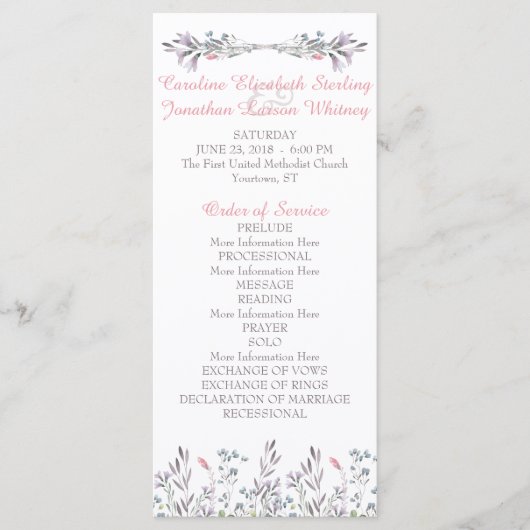 Secret Garden Waterverf Bloemenprogramma Kaarten (Voorkant)