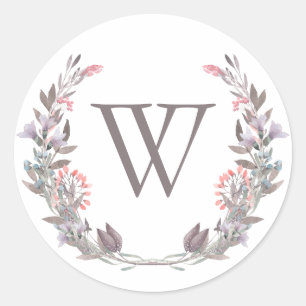 Secret Garden Waterverf Floral Monogram Sticker