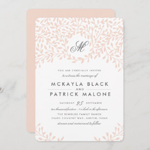 Secret Garden Wedding Invite - Blush Kaart