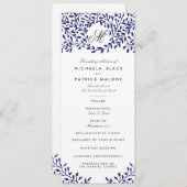 Secret Garden Wedding Programmes - Marine (Devant / Derrière)