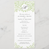 Secret Garden Wedding Programmes - Vert (Devant)