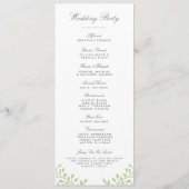 Secret Garden Wedding Programmes - Vert (Dos)