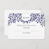 Secret Garden Wedding RSVP - marine (Voorkant / Achterkant)