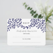 Secret Garden Wedding RSVP - marine (Staand voorkant)