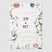 Secret Garden WildFlowers Lijst Save The Date Vellum Uitnodigingen (Voorkant)