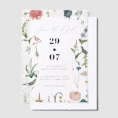 Secret Garden WildFlowers Lijst Save The Date Vellum Uitnodigingen (Offset)