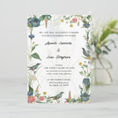 Secret Garden Wildflowers Wedding Invitation (Debout devant)
