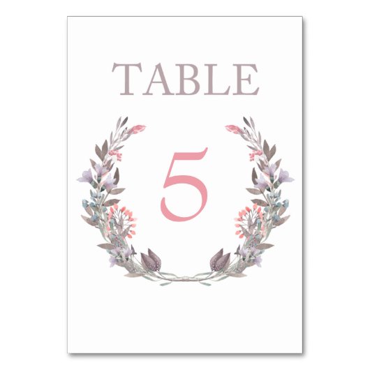 Secret Jardin Aquarelle Florale Numéro de table Ca (Par défaut)