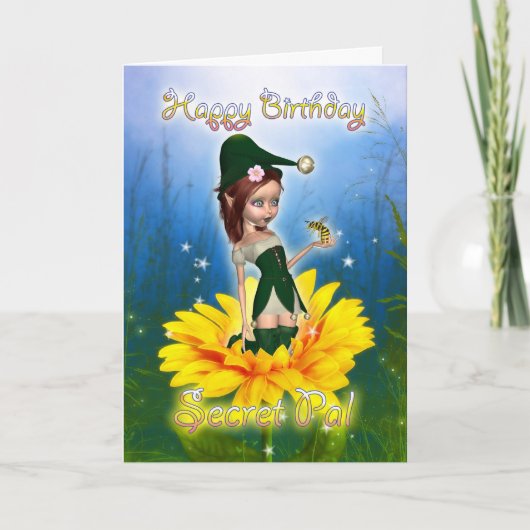 Secret Pal, Carte Anniversaire - Imaginaire Cute E (Devant)