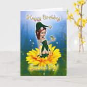 Secret Pal, Carte Anniversaire - Imaginaire Cute E (Fleur jaune)