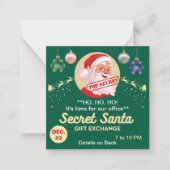 Secret Père Noël Cadeaux Green Party SM Invitation (Devant)