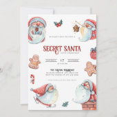 Secret Père Noël échange cadeau Invitation de fête (Devant)