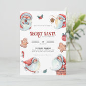 Secret Père Noël échange cadeau Invitation de fête (Debout devant)