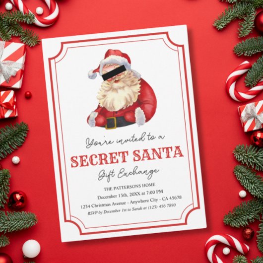Secret Père Noël Noël Fête Invitation