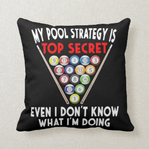 Secret Pool Strategy 8 Ball Funny Billiard Player Kussen