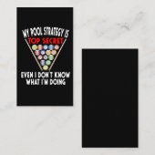 Secret Pool Strategy 8 Ball Funny Billiard Player Visitekaartje (Voorkant / Achterkant)