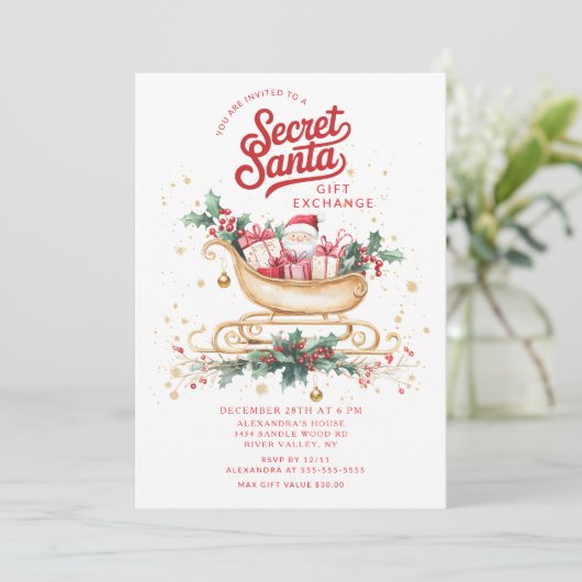 Secret Santa Gift Exchange Invitation (Debout devant)