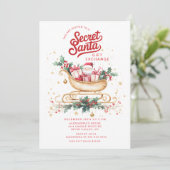 Secret Santa Gift Exchange Invitation Kaart (Staand voorkant)