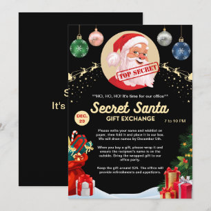 Secret Santa Gift Exchange Kantoor Home Black Part Kaart