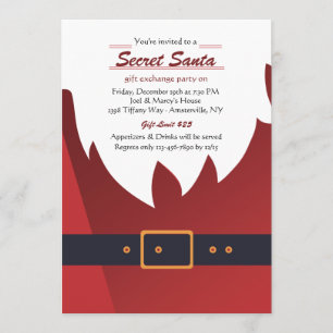 Secret Santa Holiday Party Uitnodiging
