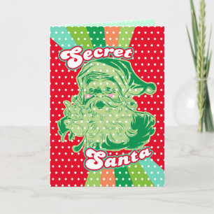 Secret Santa Pop Art Custom Holiday Greeting Card Feestdagen Kaart