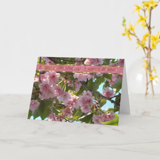 Secret Sister B-day-customize-tekst Kaart (Gele Bloem)