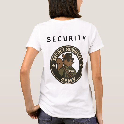 SECRET SQUIRREL ARMY (BEVEILIGING) T-SHIRT (Achterkant)
