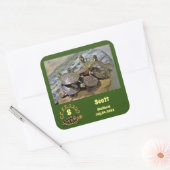 Secret Turtle Shellback Lagoon Foto Naam Vierkante Sticker (Envelop)