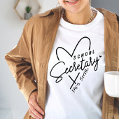 Secrétaire de l'école Coeur Tshirt personnalisable