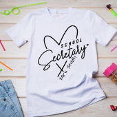 Secrétaire de l'école Coeur Tshirt personnalisable