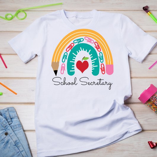 Secrétaire d'école Rainbow Tshirt