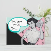 Secrétaire impertinent vintage Invitation (Debout devant)