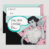 Secrétaire impertinent vintage Invitation (Devant / Derrière)