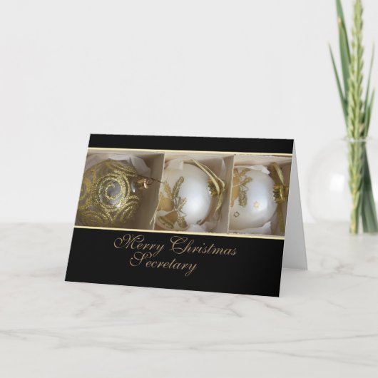 secretaresse Merry-kerstkaart Feestdagen Kaart (Voorkant)